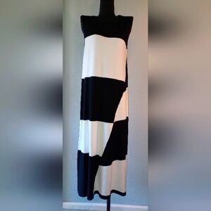 🍒 NWT - 525 America Born In Bklyn Black White Colorblock Dress